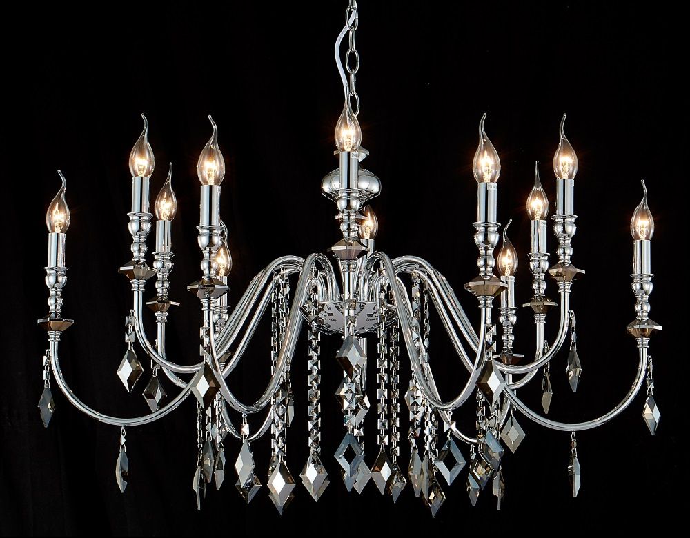 Подвесная люстра Crystal Lux Mercedes MERCEDES SP6+6 CHROME/SMOKE