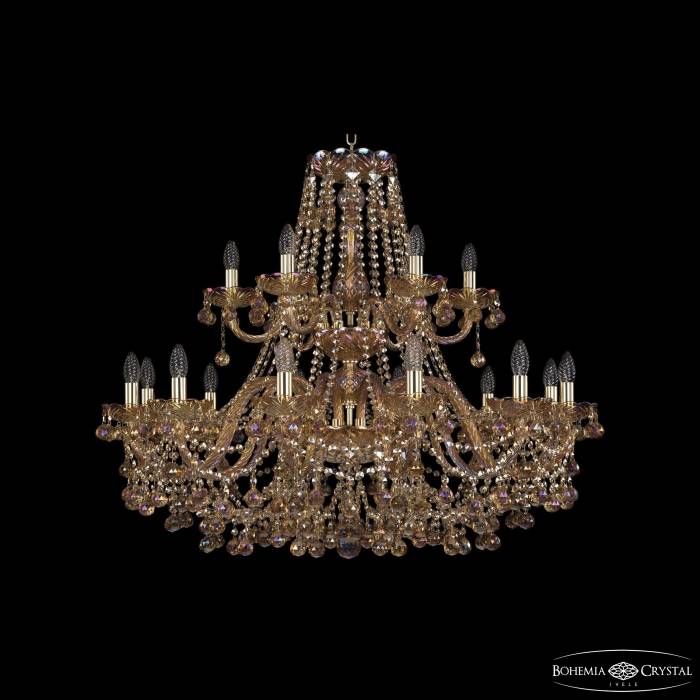 Подвесная хрустальная люстра 1409 Bohemia 1409/12+6/360/2d G M777