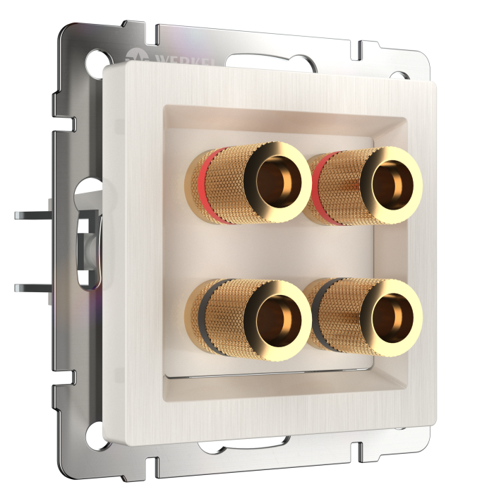 Розетка Werkel WL13-AUDIOx4 / Акустическая розетка (перламутровый рифленый)