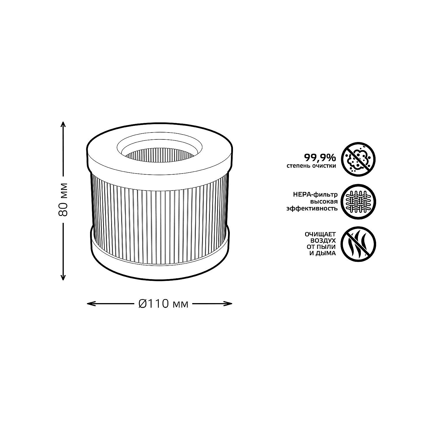 Фильтр для очистителя воздуха с ультрафиолетовым излучением антибактериального серия Guard Gauss GR002