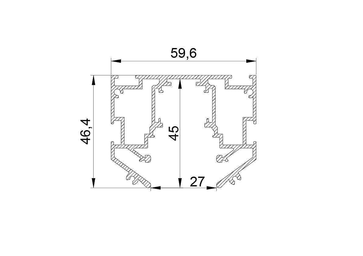 Трек с гарпунной системой монтажа UNO 2 метра (2 заглушки и резинка 4м в комплекте) Lightstar Uno 509427L
