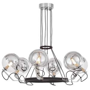 Подвесная люстра Lumina Deco Marseo LDP 9110-6 BK+CHR