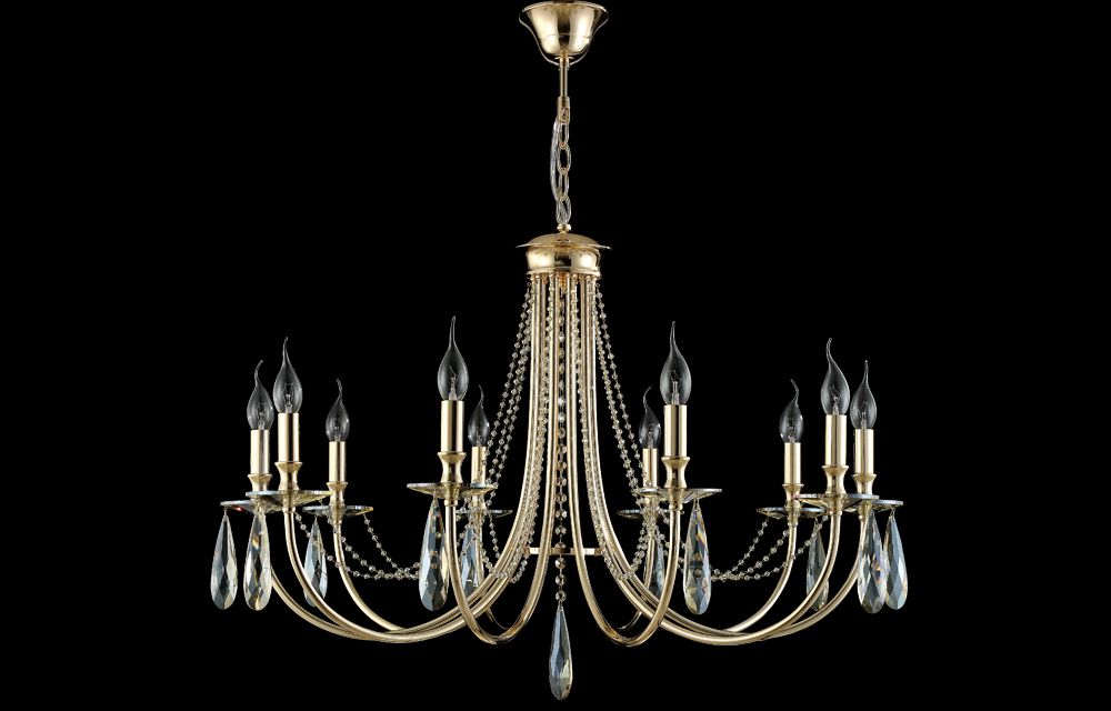 Подвесная люстра Crystal Lux Victoria VICTORIA SP10 GOLD/AMBER