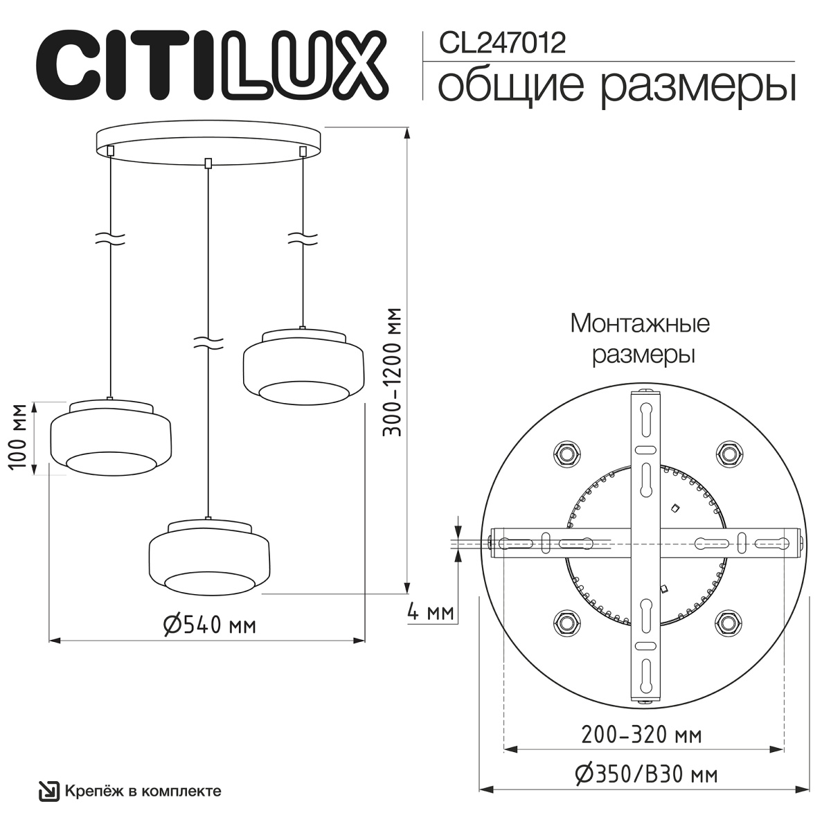 Светильник подвесной Citilux Signature CL247012