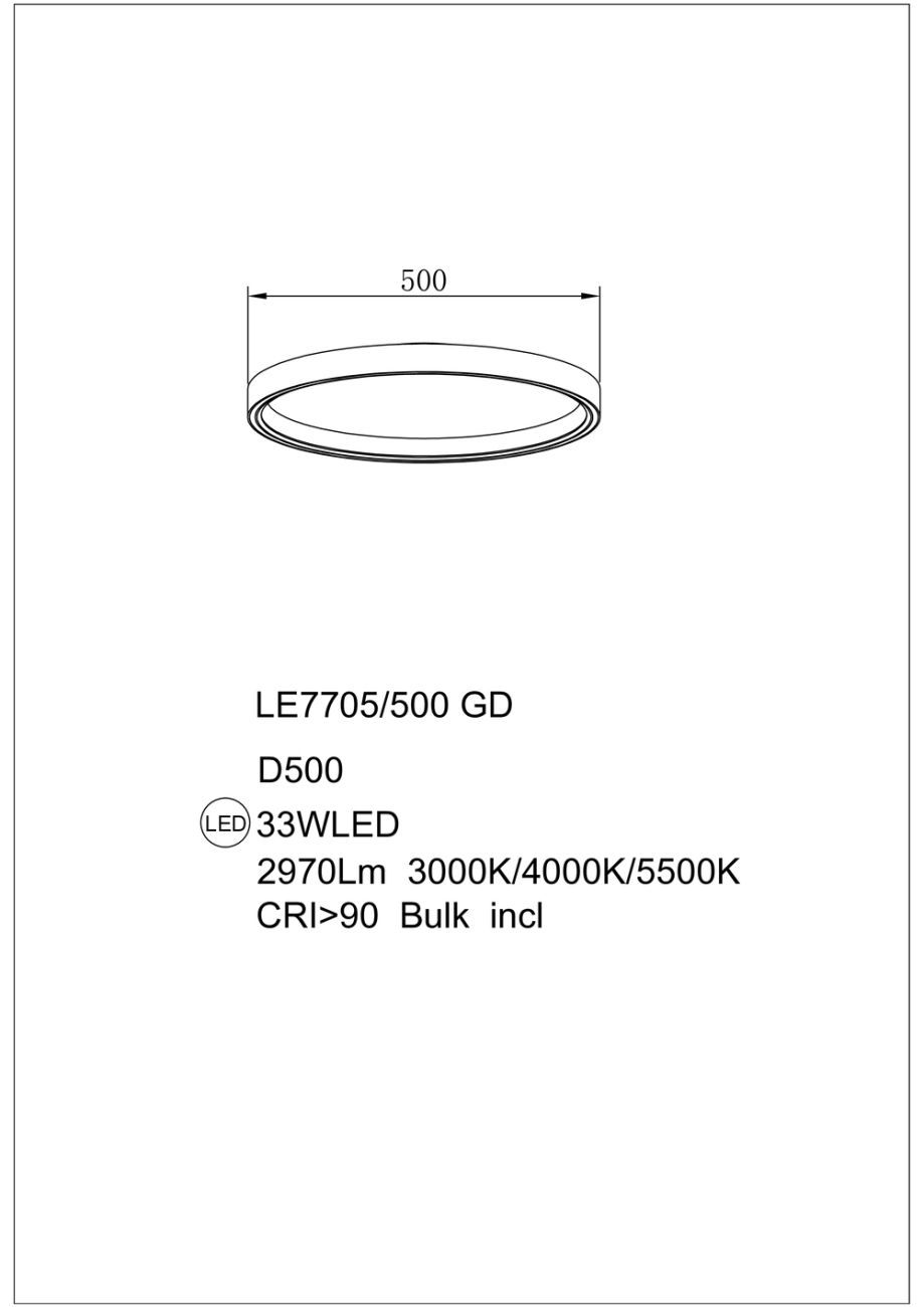 Светильник потолочный LEON Eclipse LE7705/500 Gold