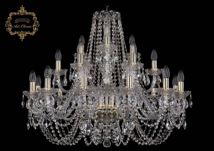 Подвесная хрустальная люстра 11.11 Art Classic 11.11.12+6+3.300.Gd.Sp
