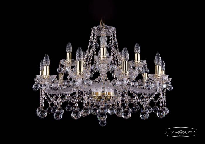 Подвесная хрустальная люстра 1413 Bohemia 1413/10+5/300 G Balls