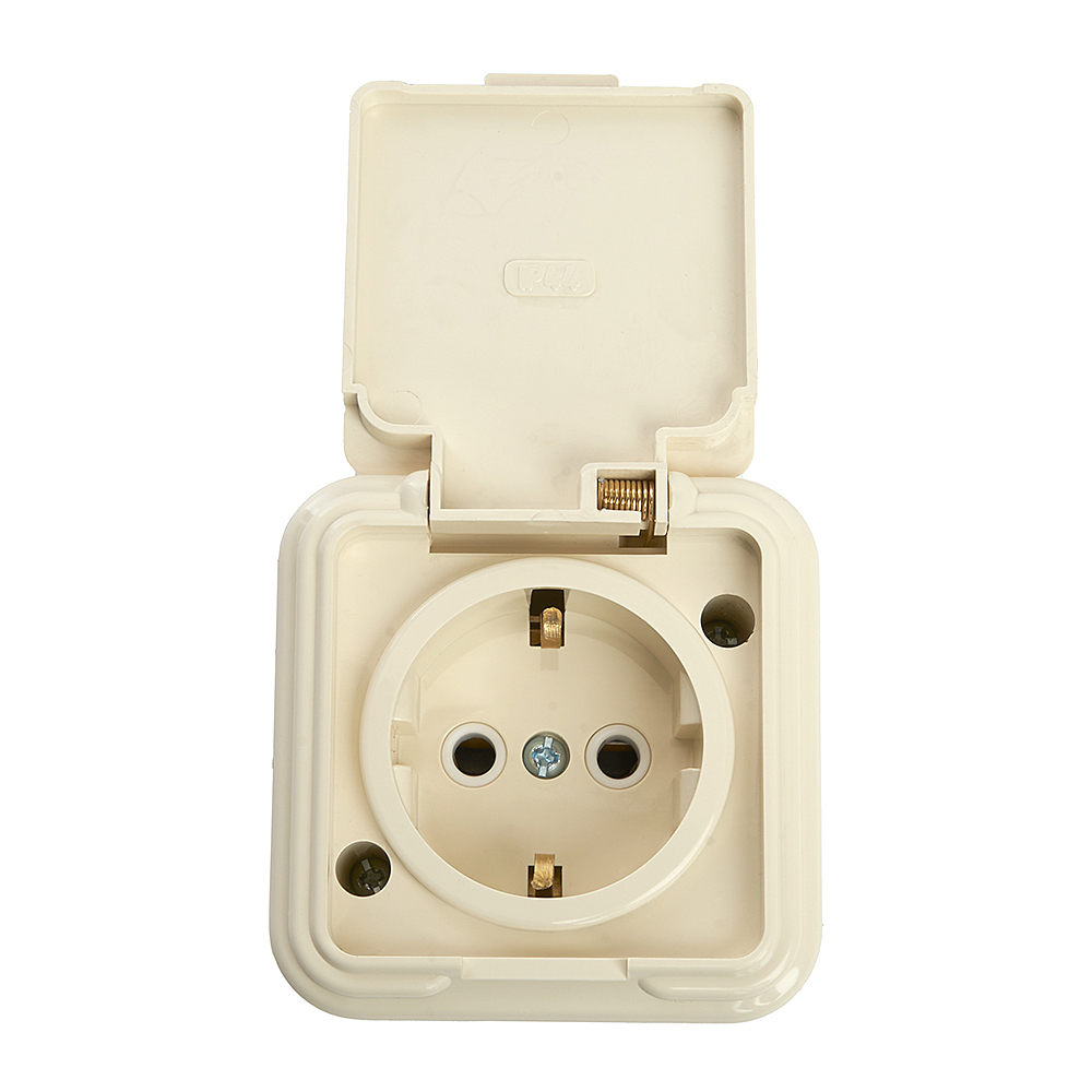 Розетка 1-местная с/з, с крышкой Stekker Брест 49058