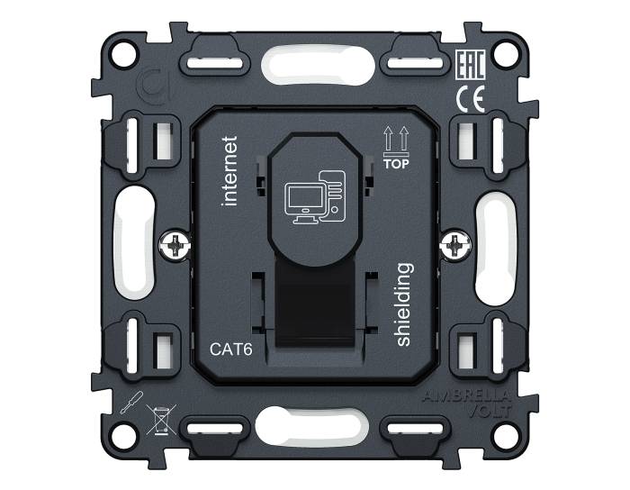 Механизм компьютерной розетки RJ-45 Ambrella Volt QUANT VM185