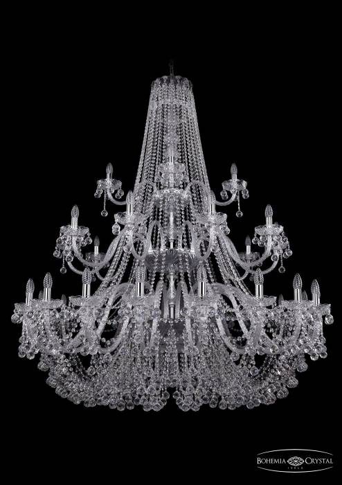 Подвесная хрустальная люстра 1409 Bohemia 1409/20+10+5/530/3d Ni