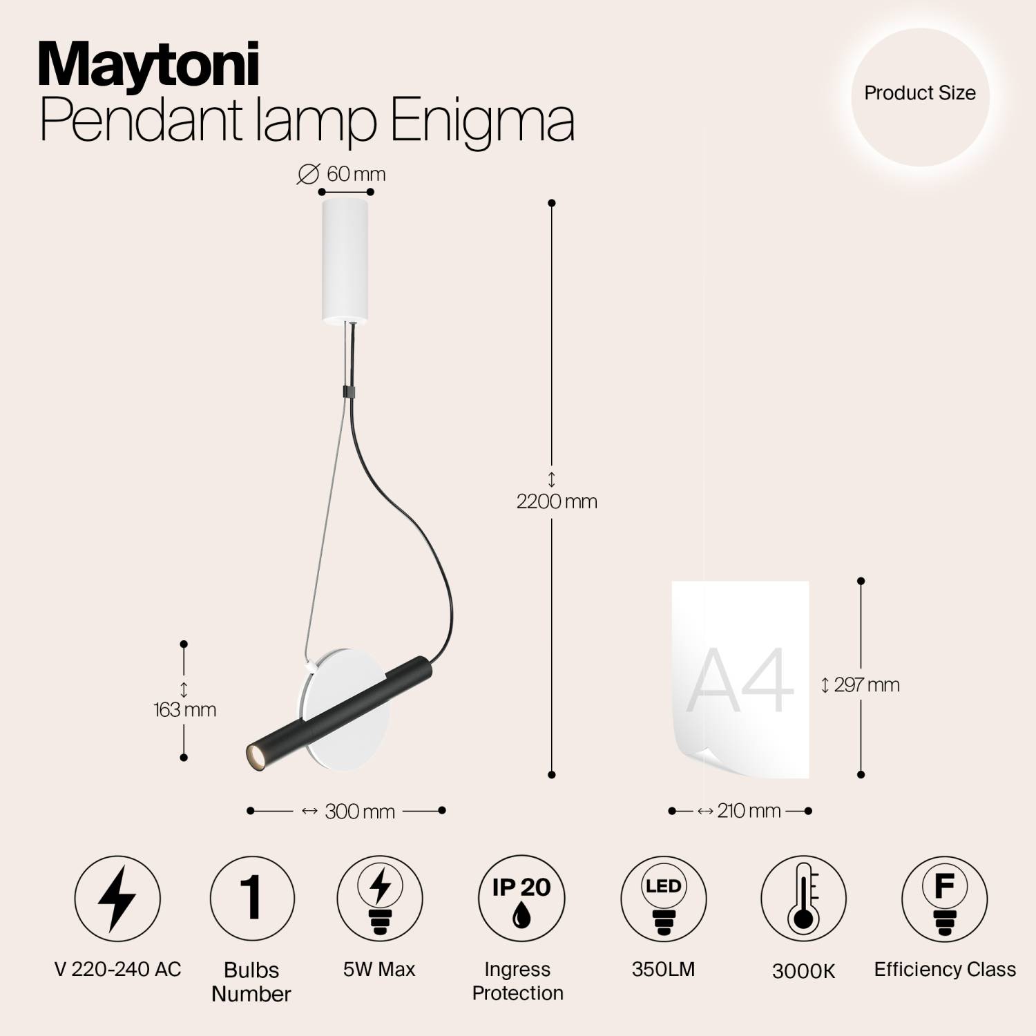 Светильник подвесной Maytoni Enigma MOD150PL-L5W3K