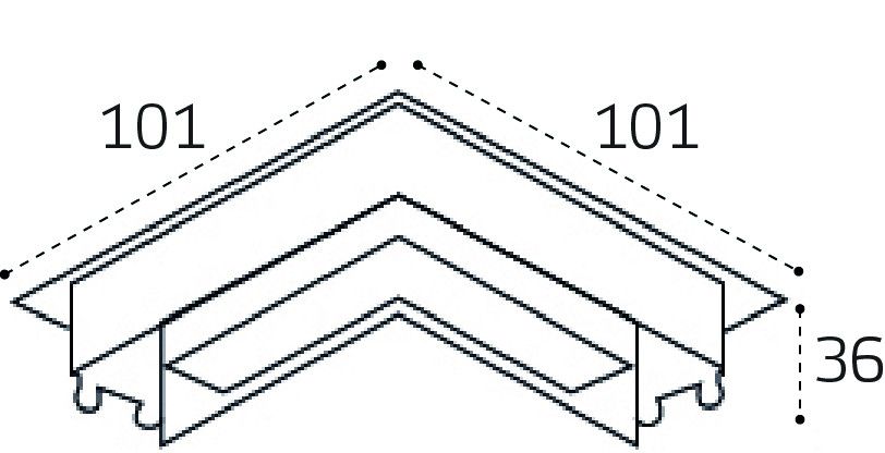 Соединитель угловой для встраиваемого шинопровода к трековой системе KREATOR Italline IT41 IT09-9034 black