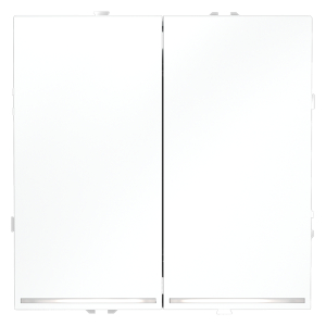 Проходной переключатель встраиваемый VOLTUM S70 двухклавишный с подсветкой 10А, (белый матовый) VLS020402