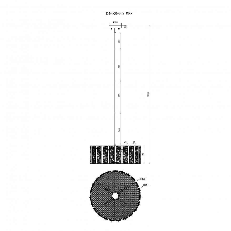 Люстра на штанге iLamp Panorama D4688-50 MBK