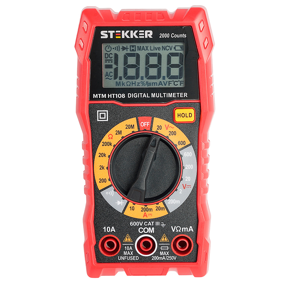 Мультиметр цифровой, 2000 отсчетов Stekker MTM HT108 49993