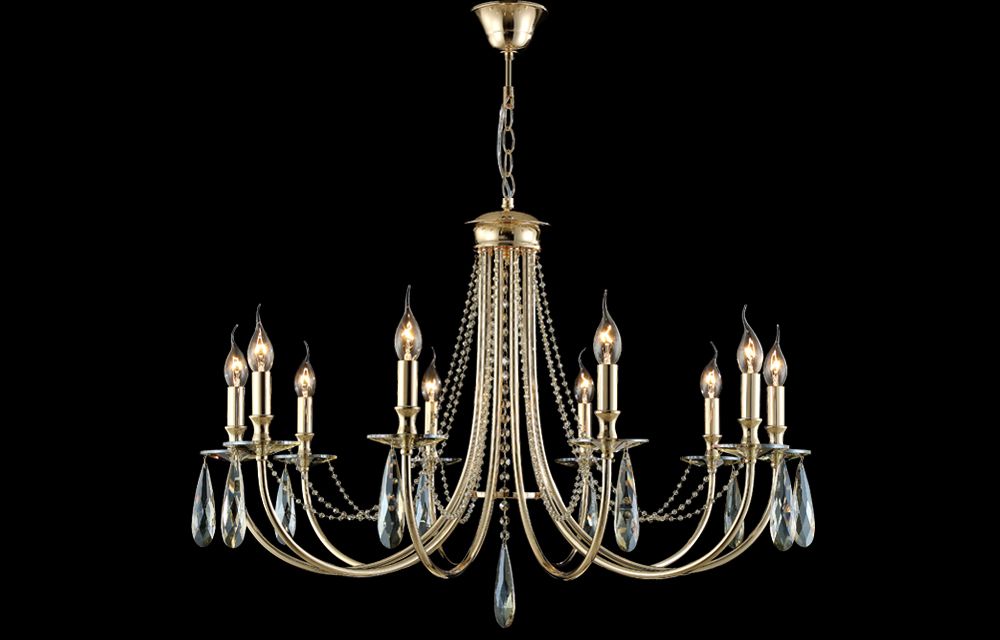 Подвесная люстра Crystal Lux Victoria VICTORIA SP10 GOLD/AMBER