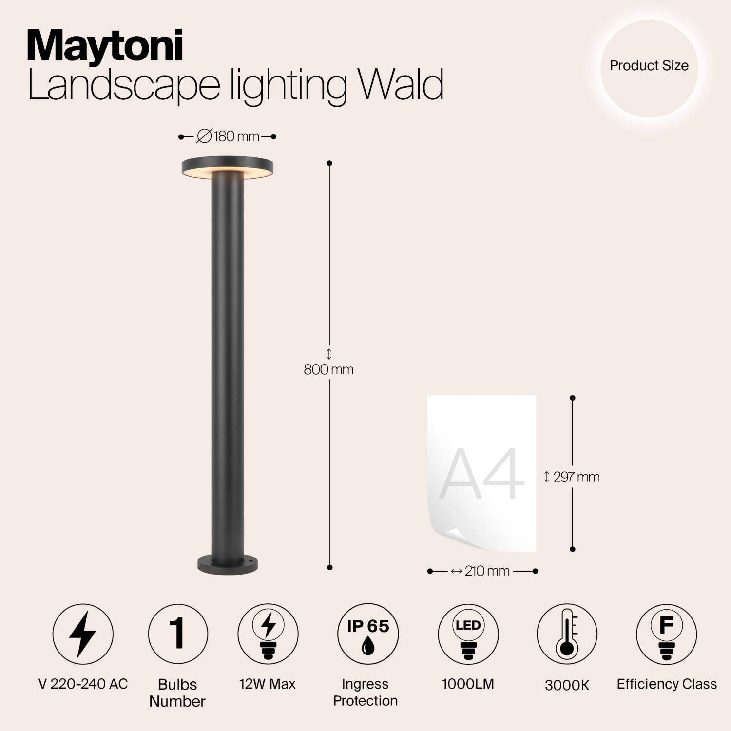 Уличный наземный светильник Maytoni Wald O420FL-L12GF1