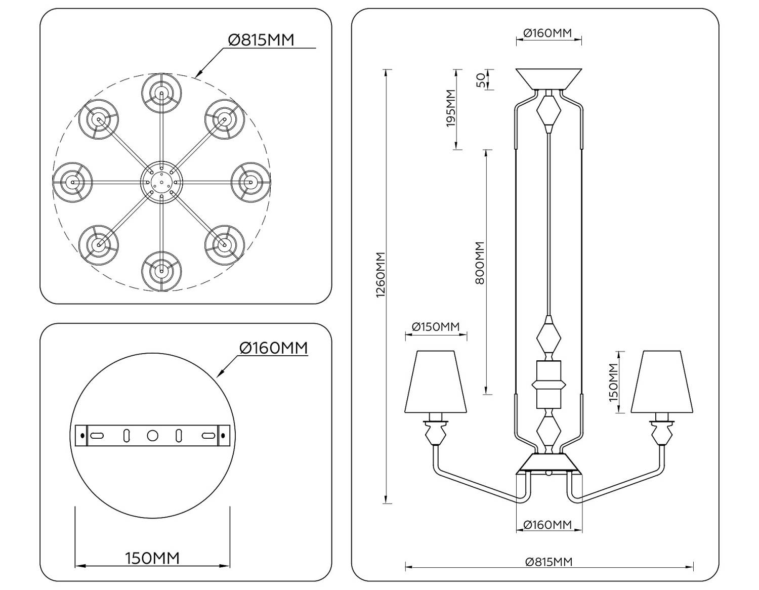 Подвесная люстра Ambrella Ceramo Classic LH75403