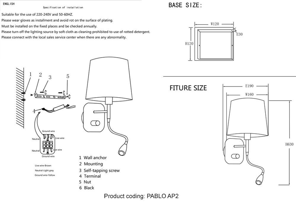 Настенное бра Crystal Lux Pablo PABLO AP2 BLACK/BLACK-GOLD