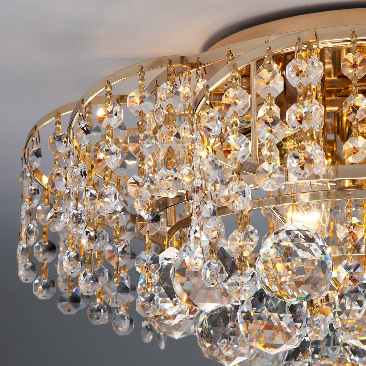 Потолочная хрустальная люстра Eurosvet Charm 16017/6 золото Strotskis