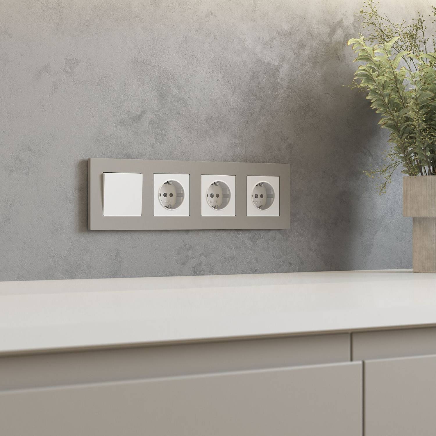 Рамка Werkel W0042917/ Рамка на 4 поста Slab (дымчатый софт)