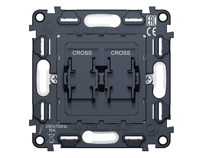 Механизм 2-клавишного перекрестного выключателя Ambrella Volt QUANT VM125