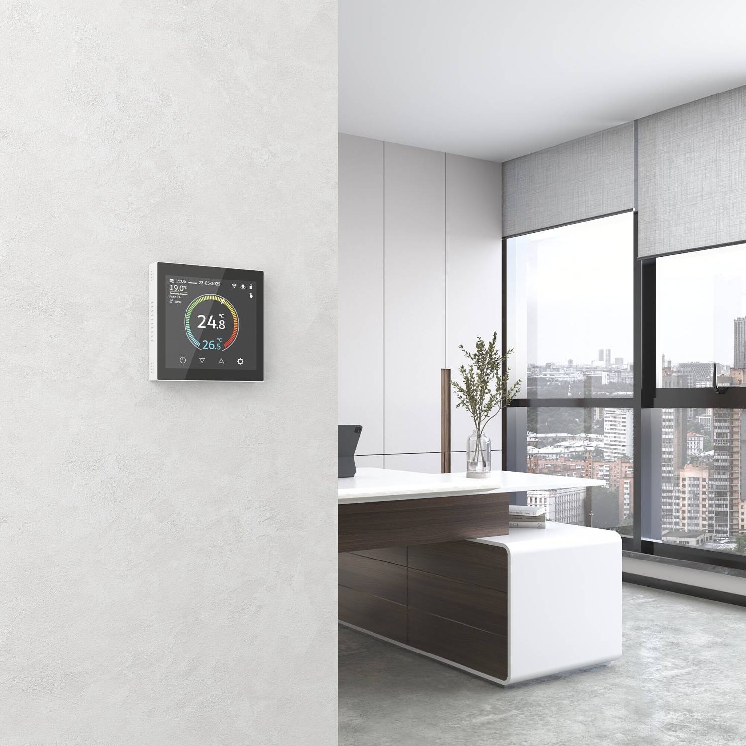 Терморегулятор Werkel Сенсорные механизмы белые W1851101/ Умный сенсорный терморегулятор с LCD дисплеем (белый)