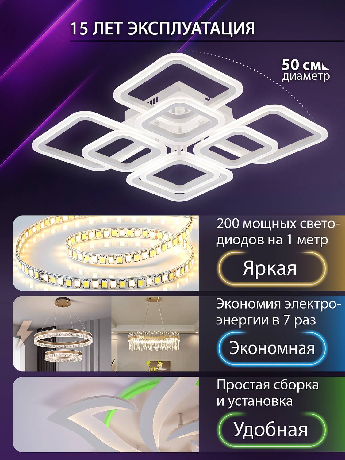 Потолочная люстра Natali Kovaltseva Spektr LED LAMPS 81449