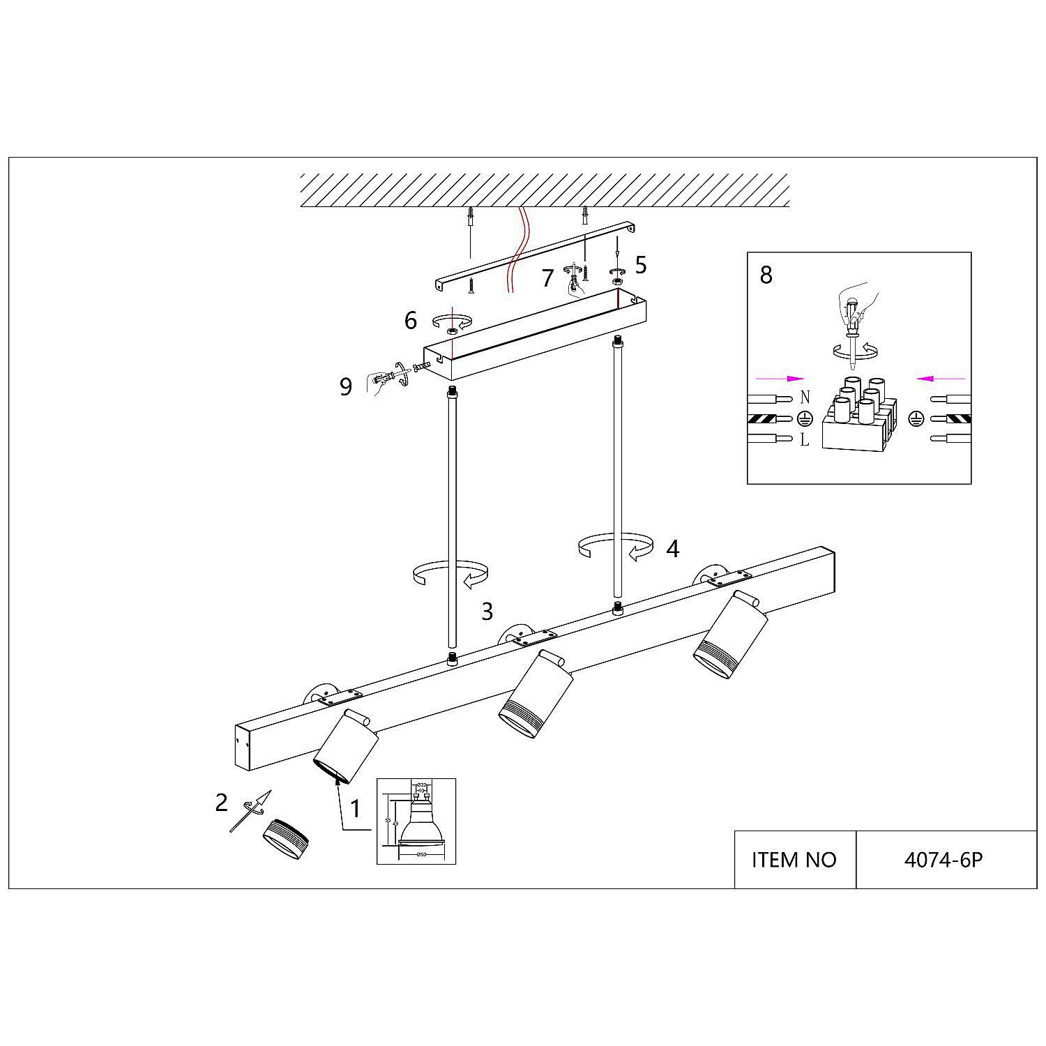 Люстра на штанге Favourite Six 4074-6P