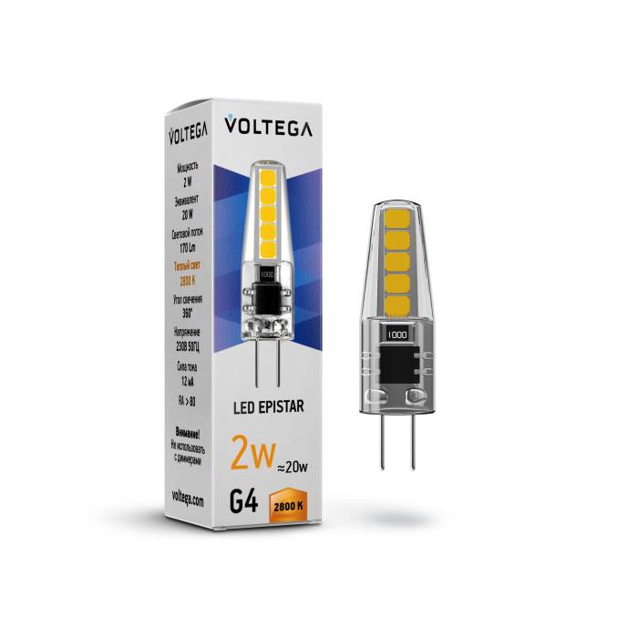Светодиодные лампочки Voltega 7144 (G4)  (2800K)  Светодиодные лампочки Voltega 7144 (G4)  (2800K)