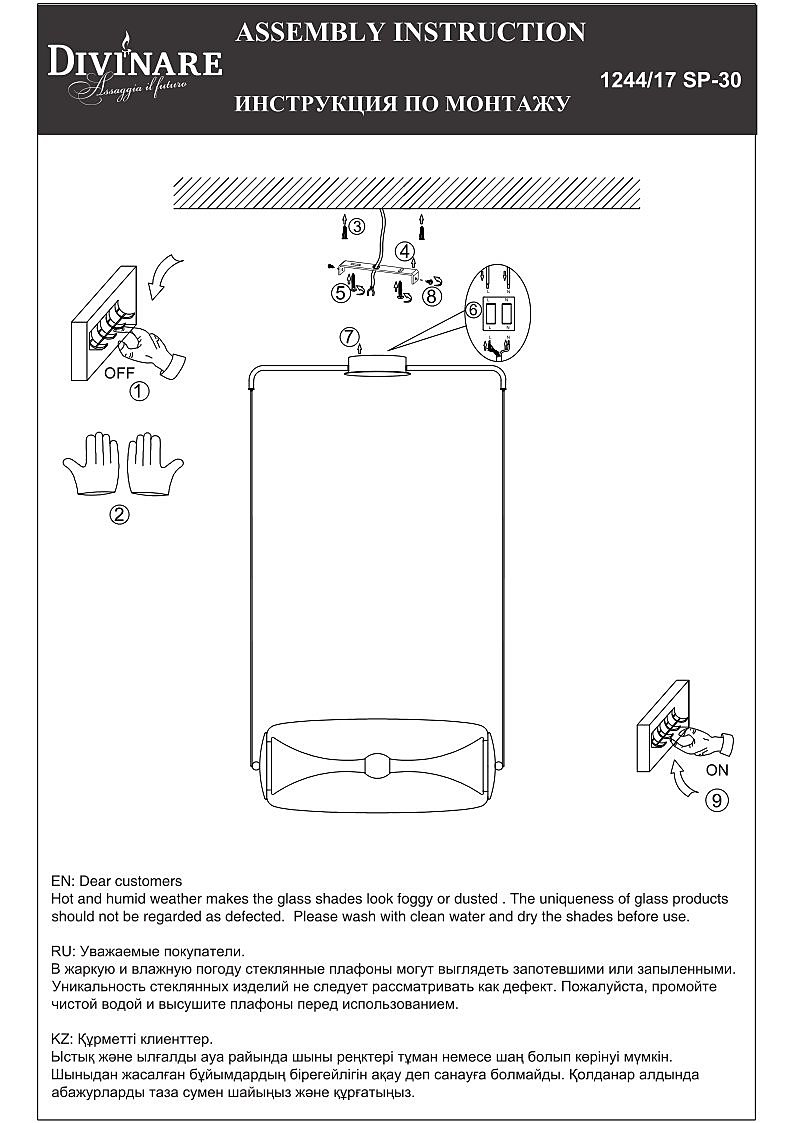 Светильник подвесной Divinare Sterzo 1244/17 SP-30