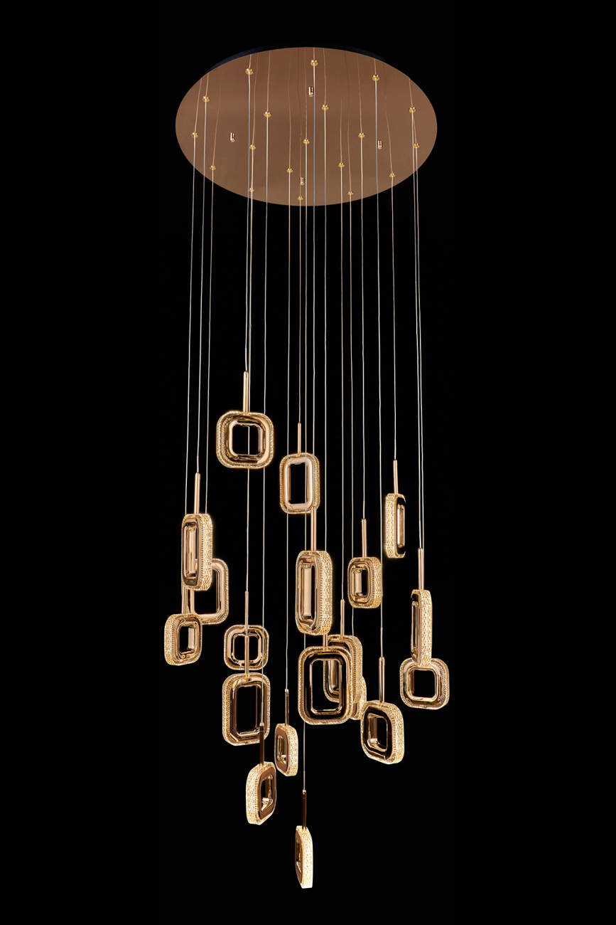 Люстра каскадная LEON Theona LE7701/19 Gold