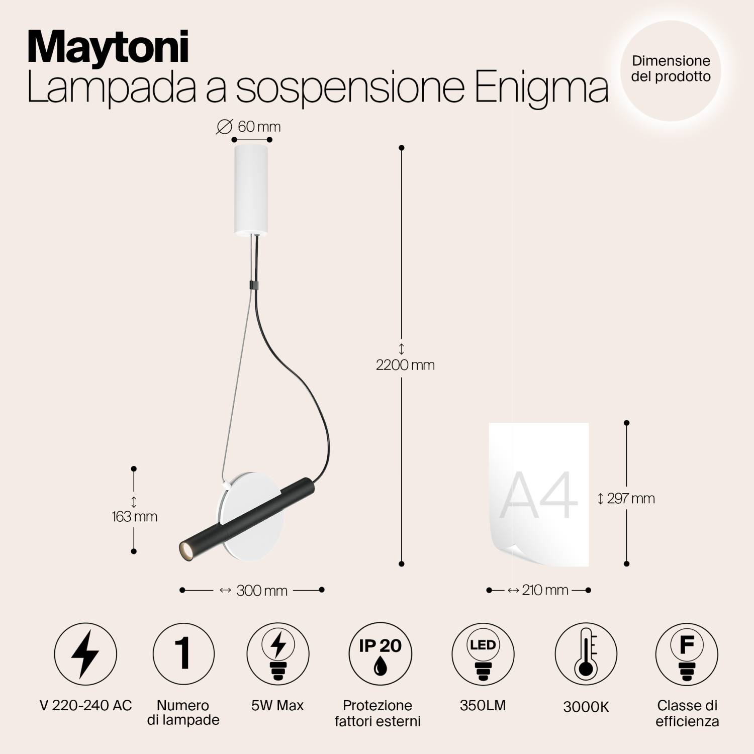 Светильник подвесной Maytoni Enigma MOD150PL-L5W3K