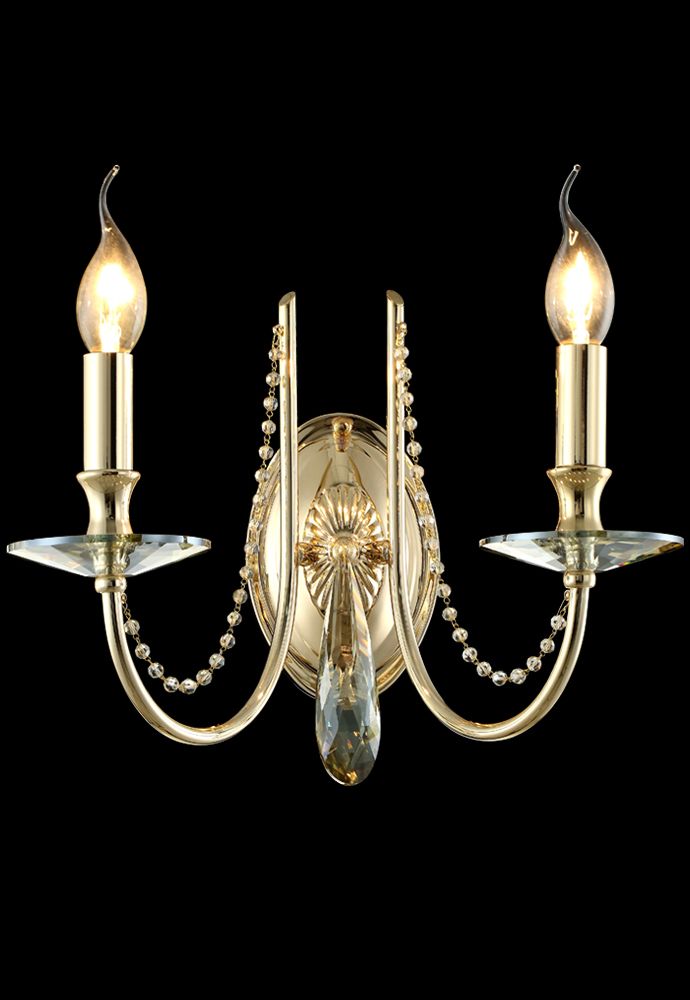 Настенное бра Crystal Lux Victoria VICTORIA AP2 GOLD/AMBER