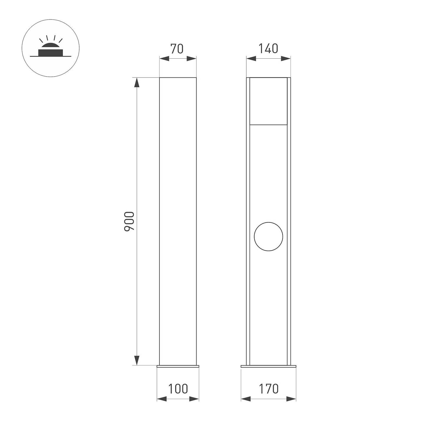 Уличный наземный светильник Arlight Sekvoya 050734