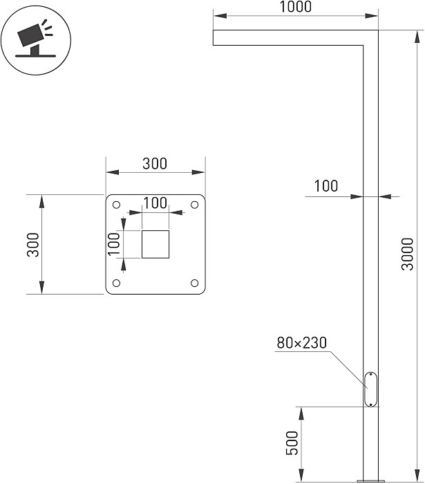 Столб фонарный уличный Arlight 051406