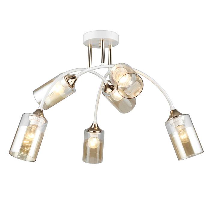 Люстра потолочная, 6*E27, белый+золото MD.2196-6-S-WH+FGD