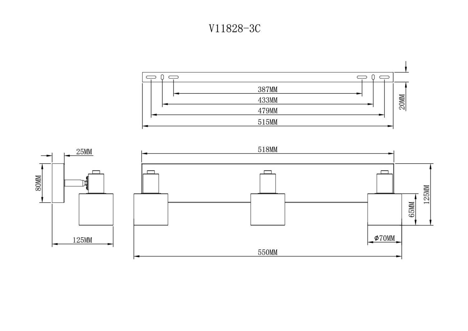 Светильник спот Moderli Malet V11828-3C