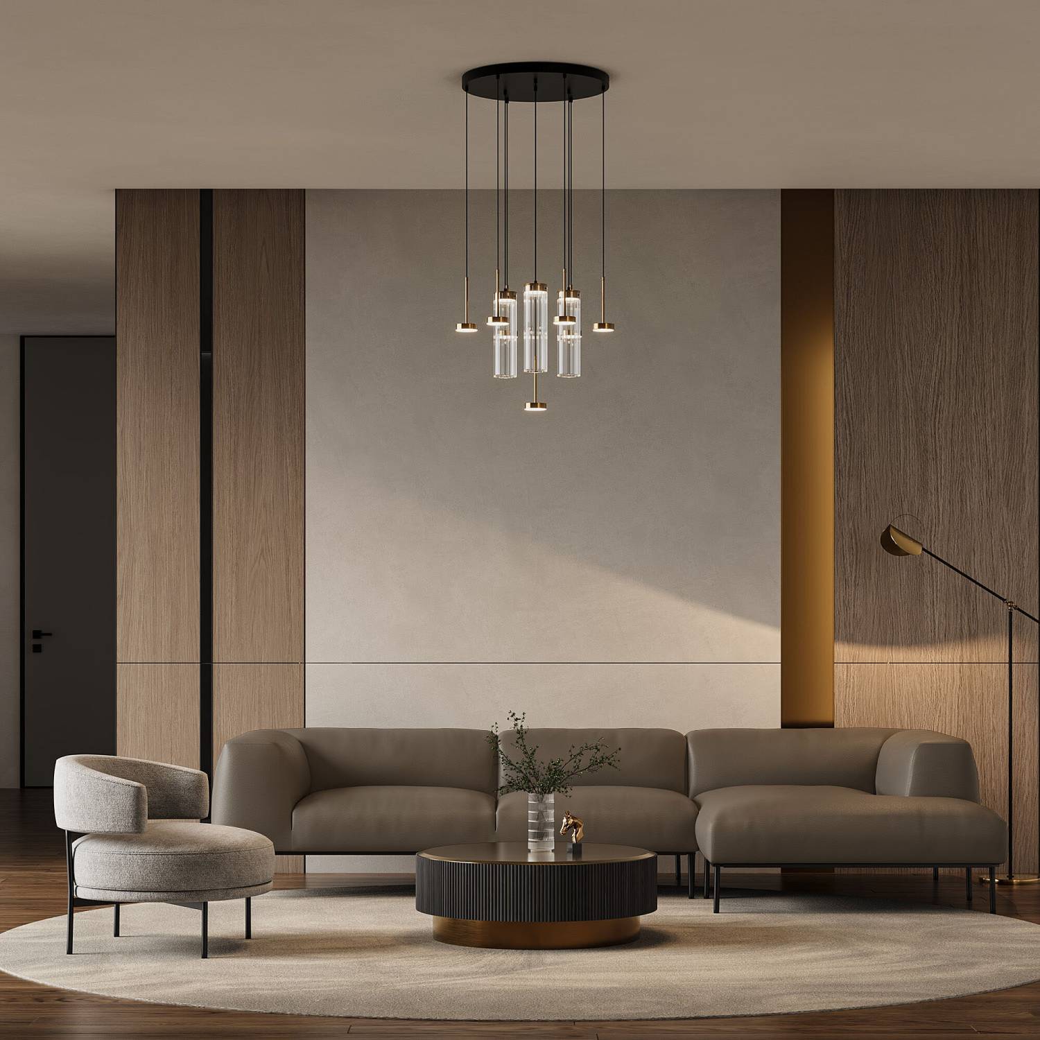 Светильник подвесной Eurosvet Quarzo 301102 LED латунь