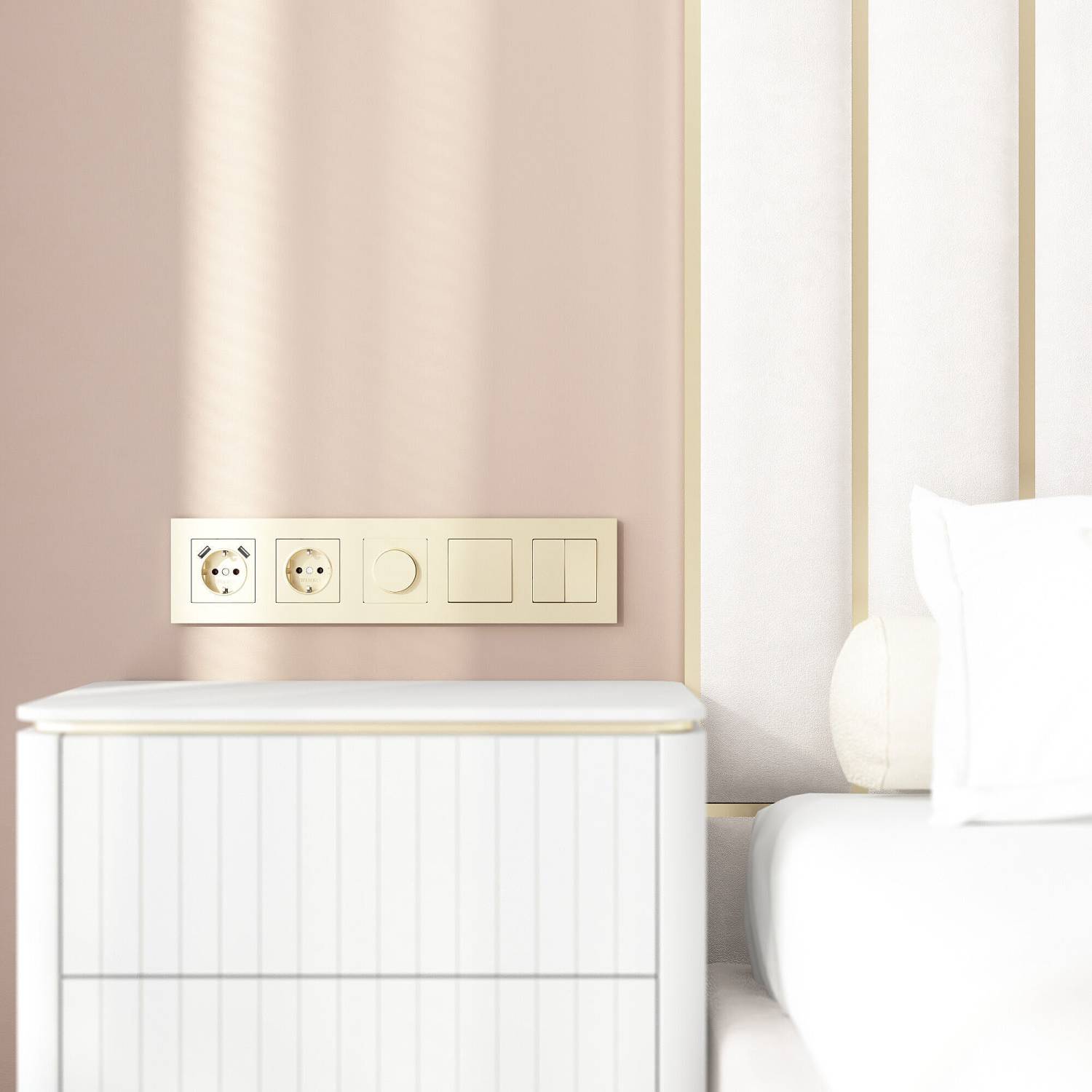 Рамка Werkel W0052911/ Рамка на 5 постов Slab (шампань софт)