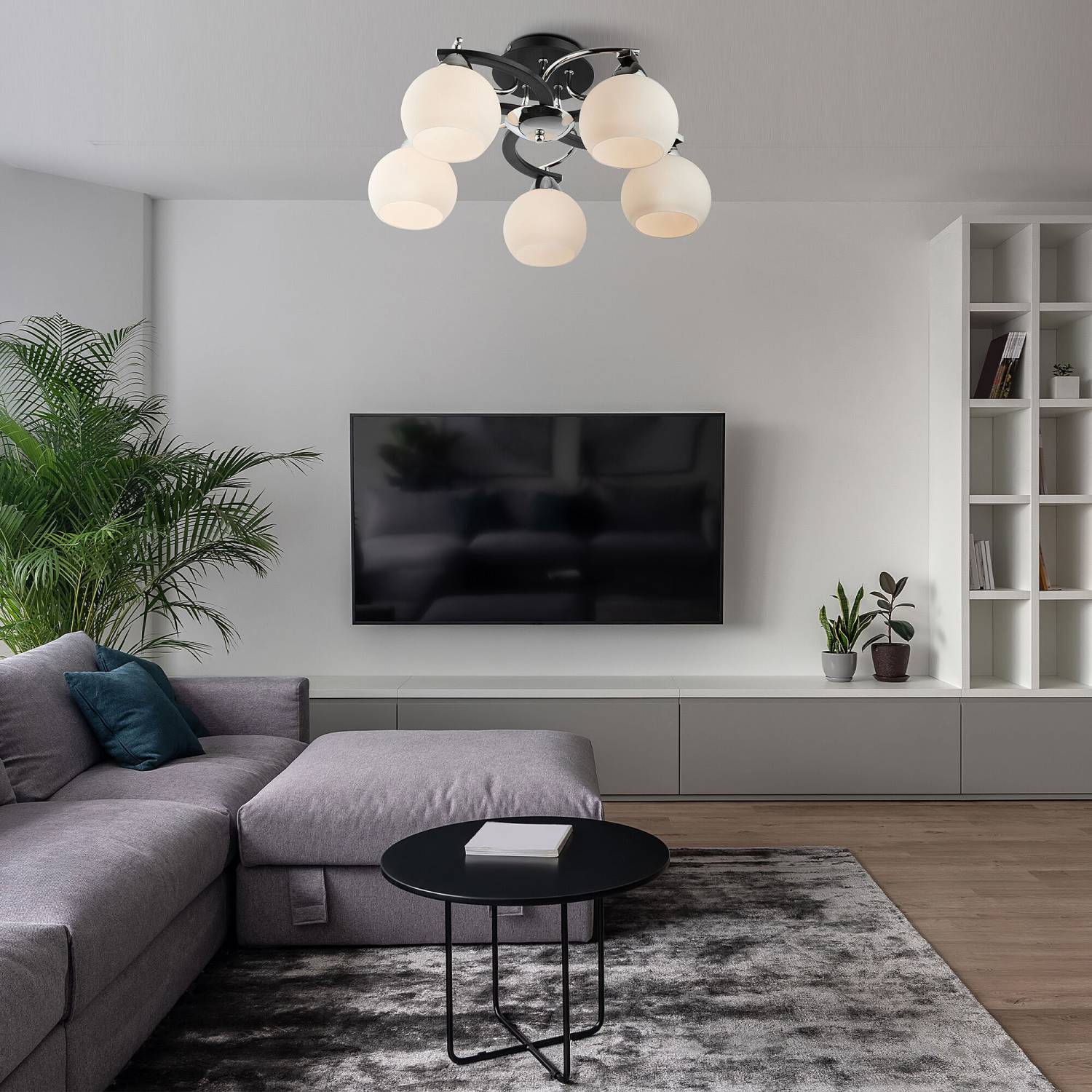 Потолочная люстра Eurosvet Larion 9654/5 хром/черный