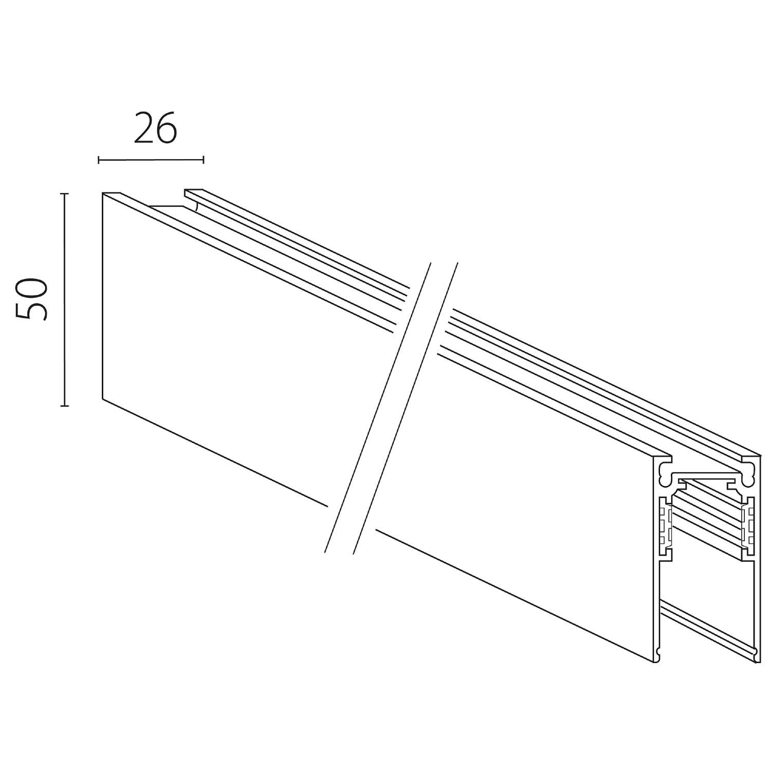 Трек накладной UNO 48V 2м (Заглушки и декоративный экран в комплекте) Lightstar Uno 509027