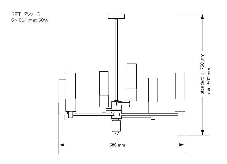 Люстра на штанге Kutek Seti SET-ZW-6(Z)