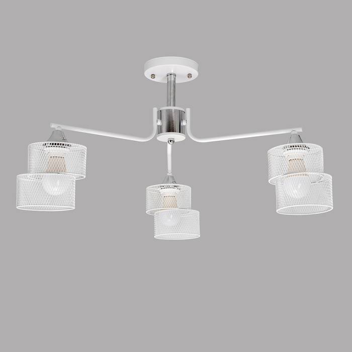 Люстра потолочная, 3*E27, белый+хром MD.4252-3-S-WH+CH