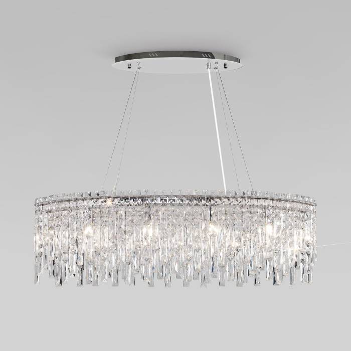 Подвесная люстра Eurosvet Blitz 60159/10 хром/ прозрачный хрусталь Strotskis Smart