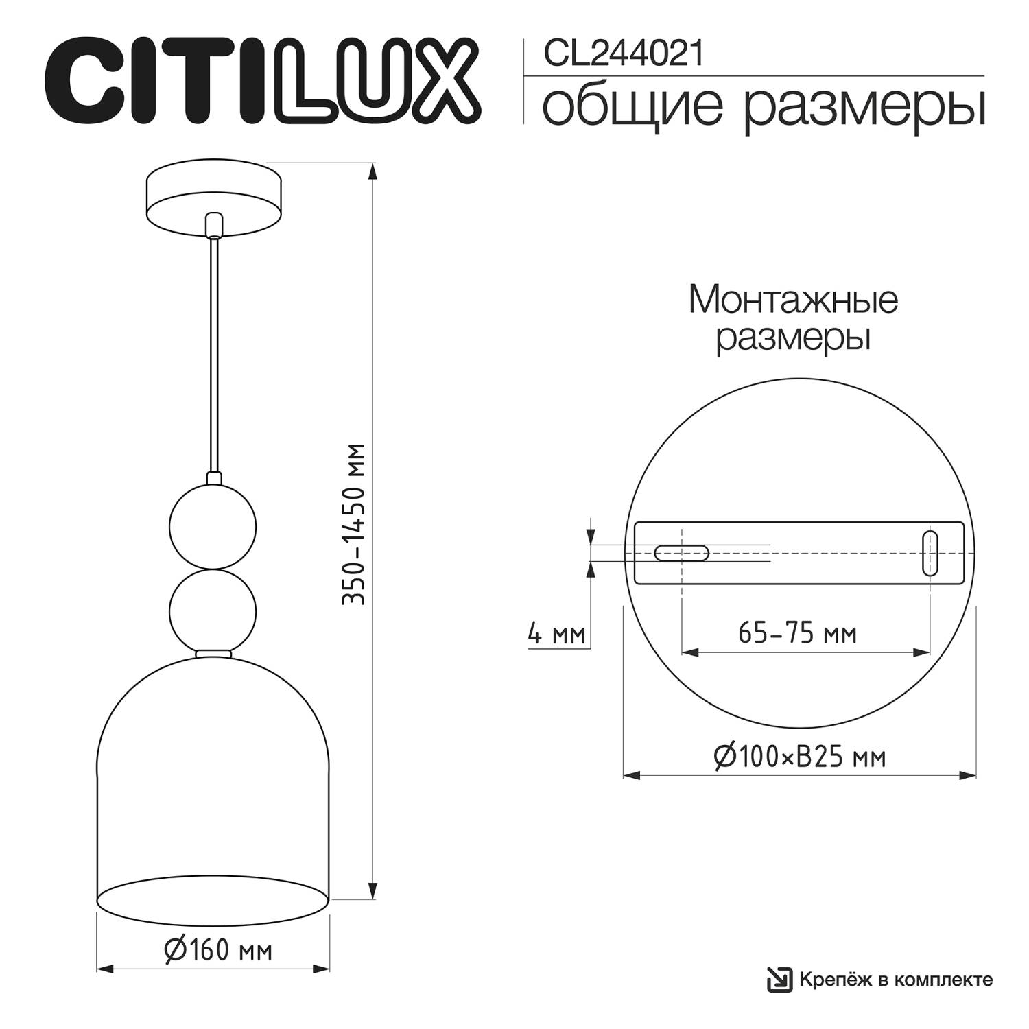 Светильник подвесной Citilux Tendy CL244021