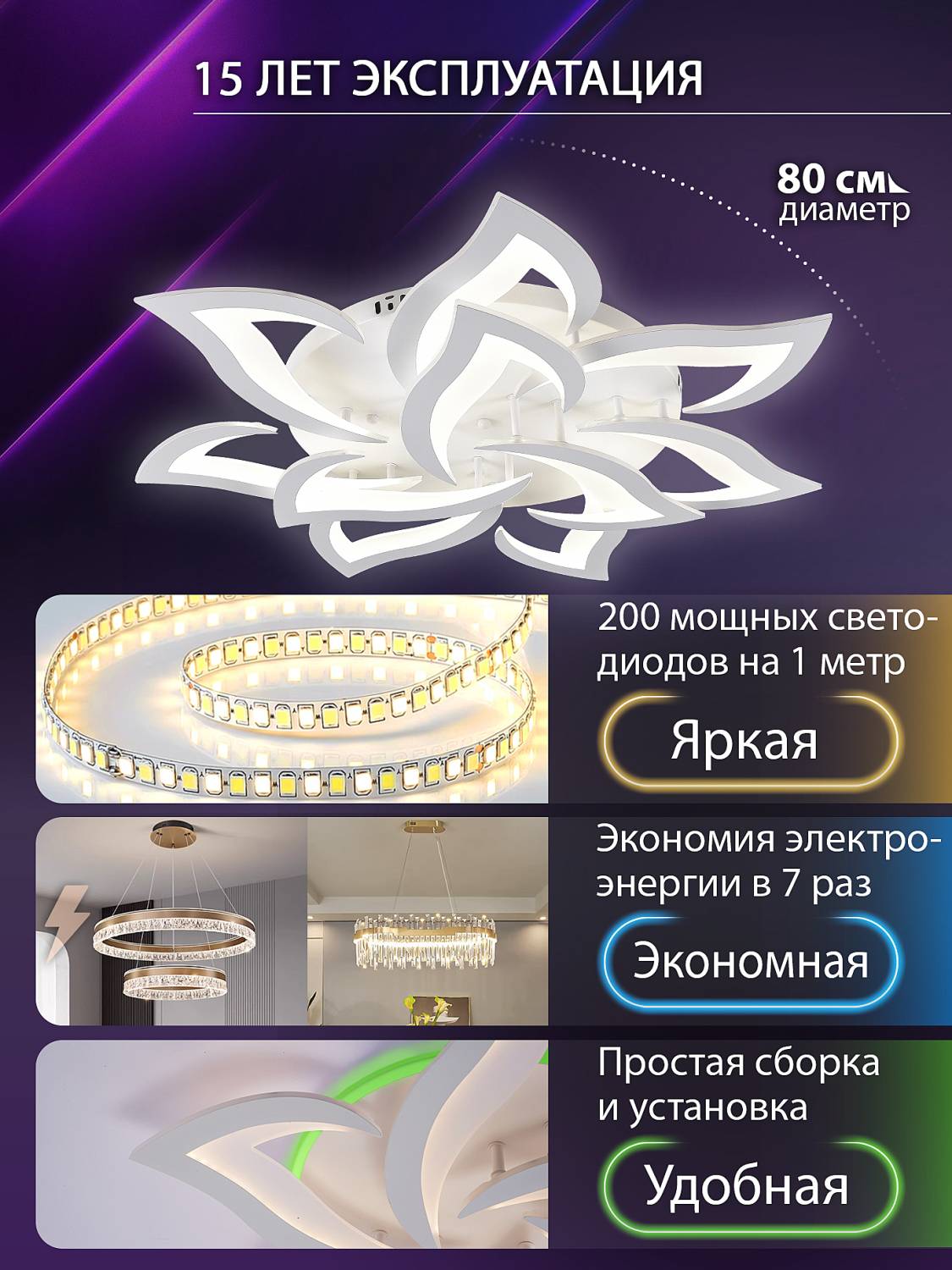 Потолочная люстра Natali Kovaltseva Olimp LED SMART 84005