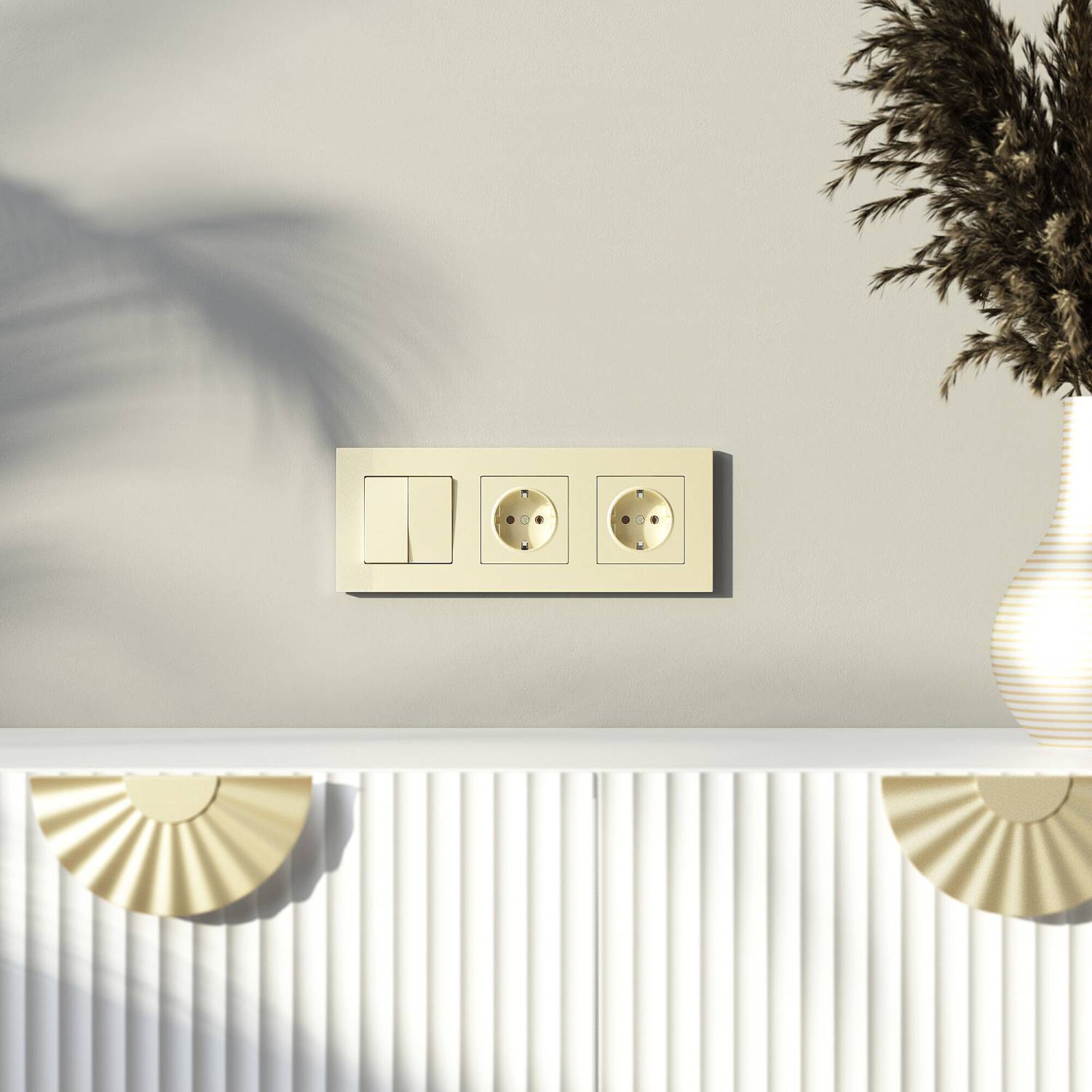 Рамка Werkel W0032911/ Рамка на 3 поста Slab (шампань софт)