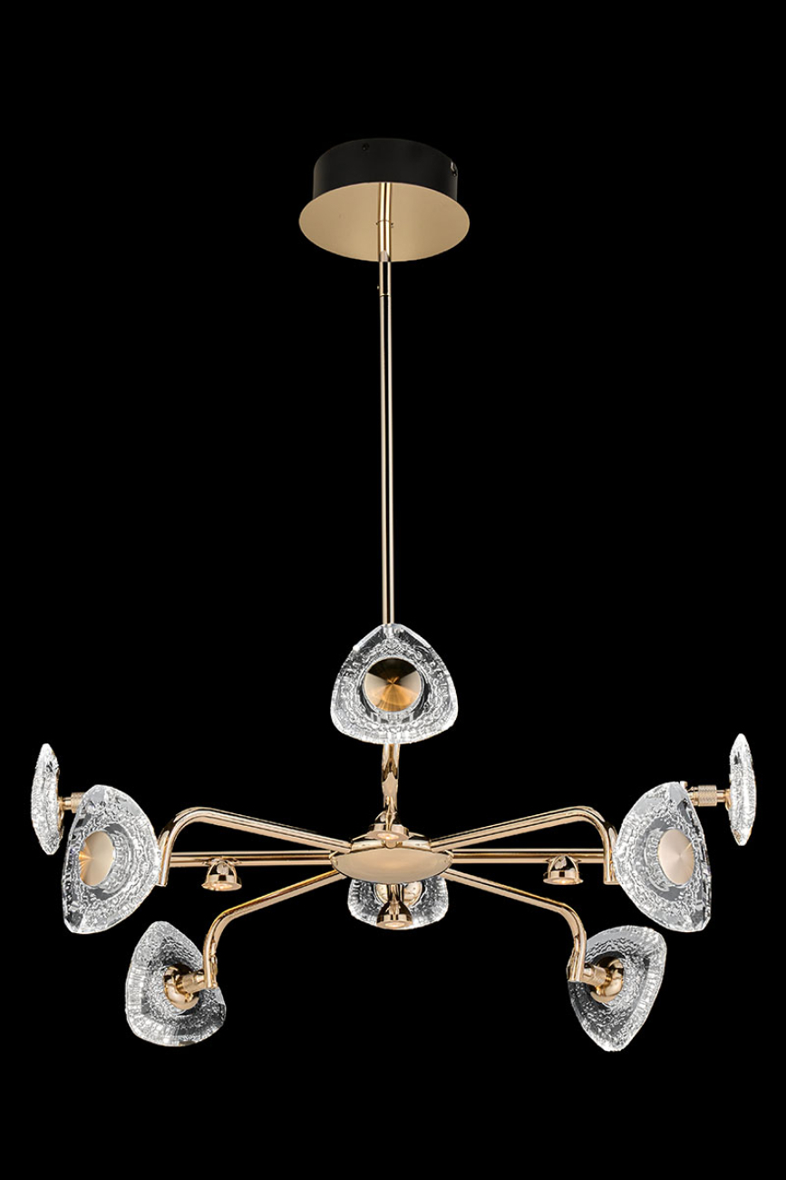 Люстра на штанге LEON Iris LE7913/8G Gold