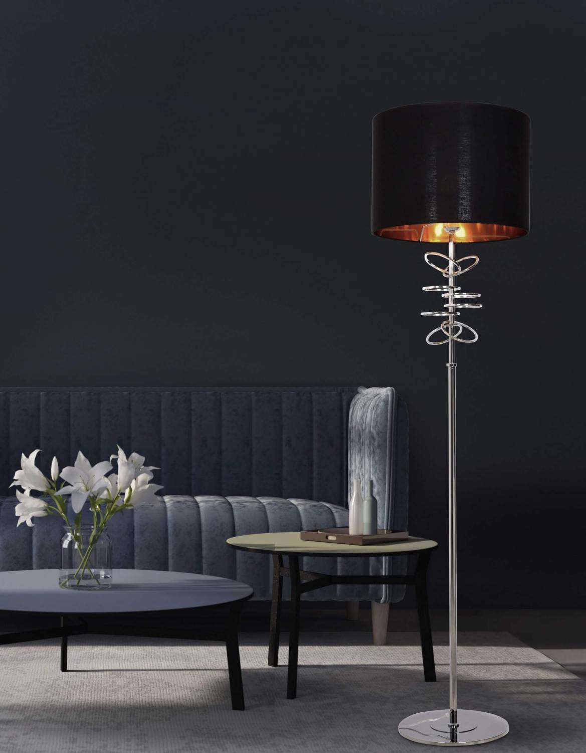 Торшер Lumina Deco Milari LDF 5530 CHR+BK